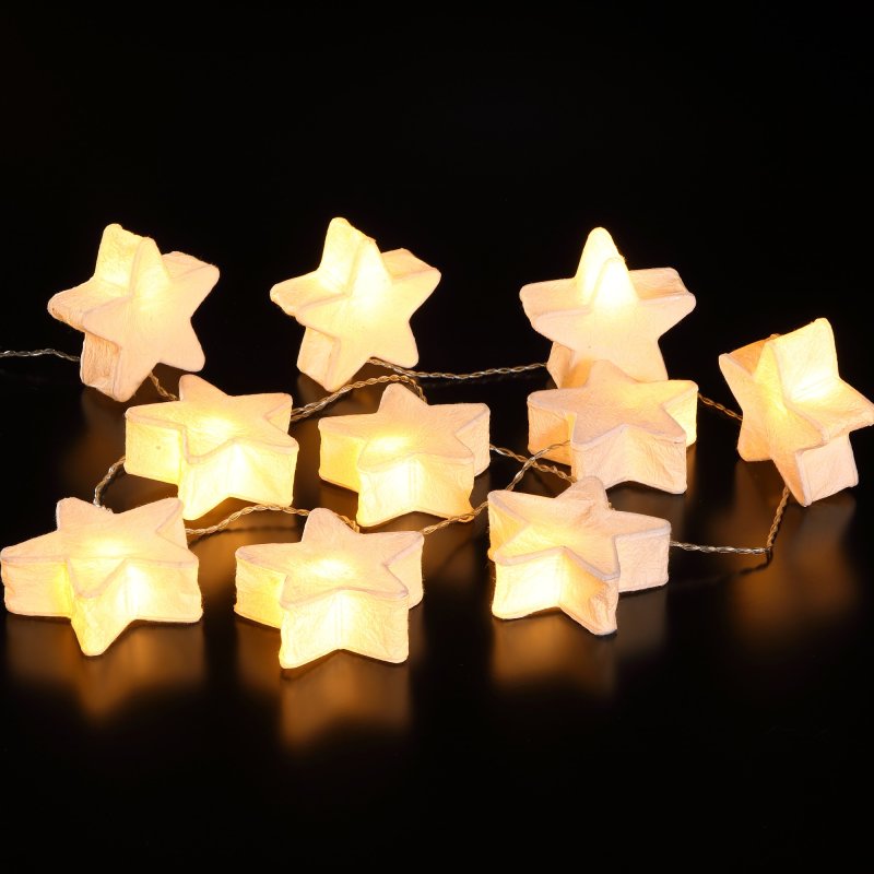 10 Paper Star Festive Garland