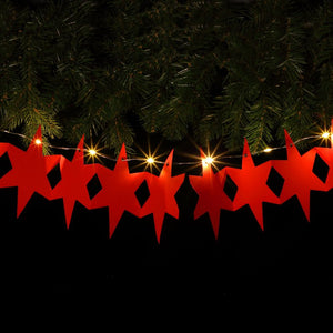 Retro DIY Paper Cut Out Red Star Festive Garland