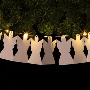 DIY Paper Cut Out Angel LED Festive Garland