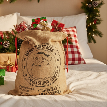 Special Delivery Christmas Hessian Gift Bag