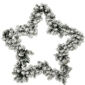 Snowy Star Shape Christmas Wreath 60cm