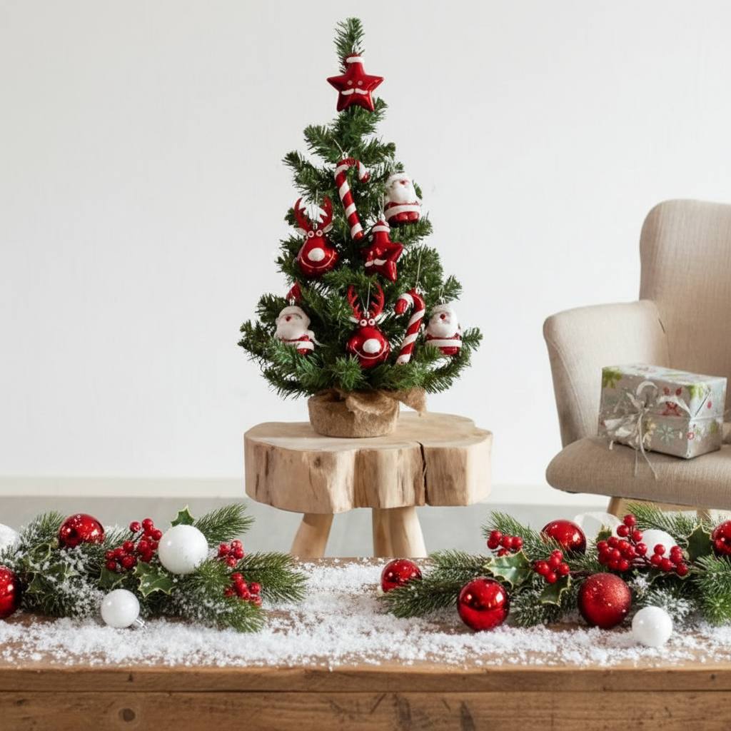 Pre Decorated Imperial Mini Christmas Tree with Red Baubles 60cm