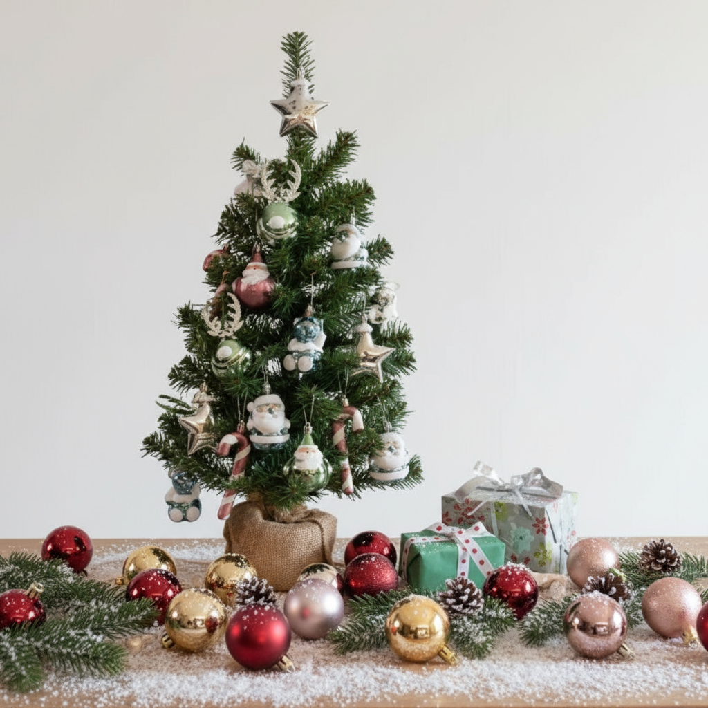 Pre Decorated Imperial Mini Christmas Tree with Mixed Colour Baubles 75cm