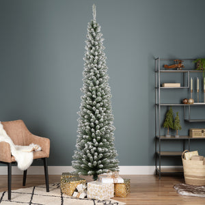 Everlands Snowy Pencil Pine 210cm/7ft Christmas Tree