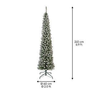 Everlands Snowy Pencil Pine 210cm/7ft Christmas Tree