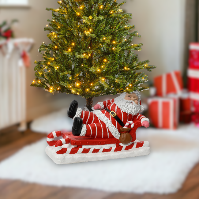 Santa on Sleigh Christmas Tree Base