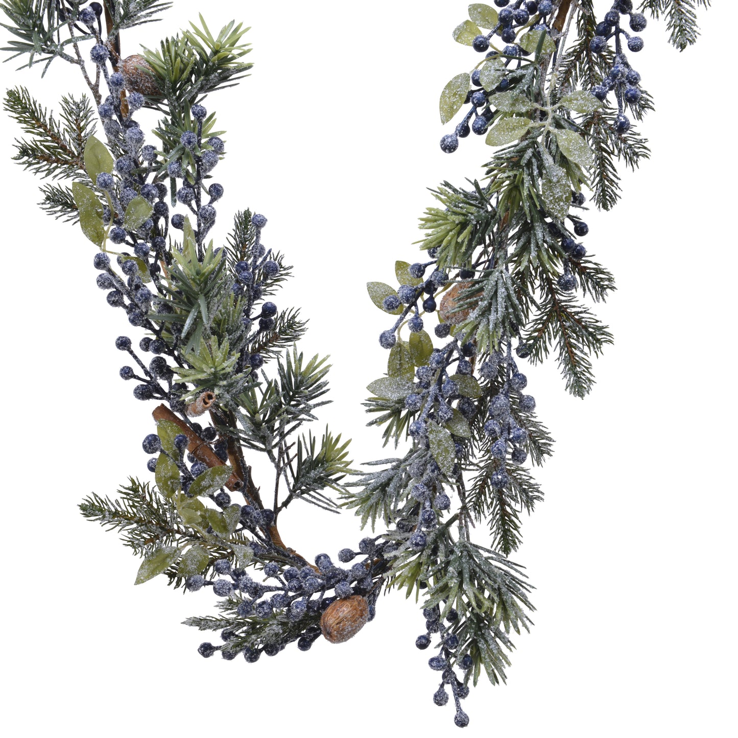 Frosted Blue Berries Christmas Garland 1.8m