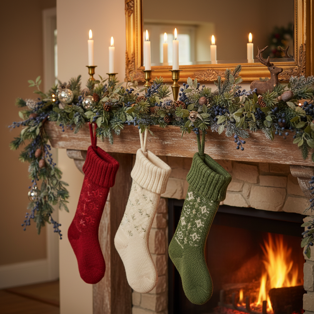 Frosted Blue Berries Christmas Garland 1.8m