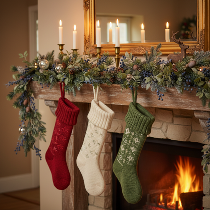 Frosted Blue Berries Christmas Garland 1.8m