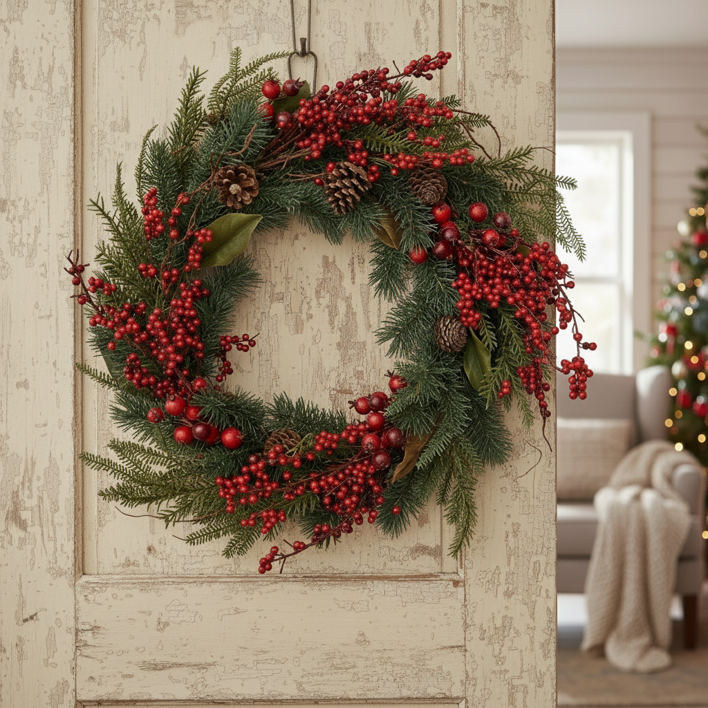 Red Berries Christmas Wreath 60cm