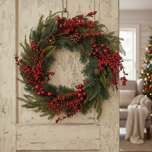Red Berries Christmas Wreath 60cm