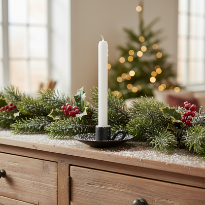 Grey Porcelain Winkie Christmas Candle Holder
