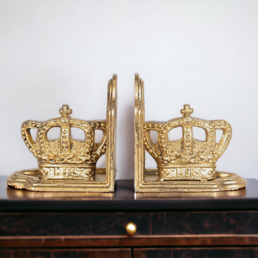Golden Crown Bookends