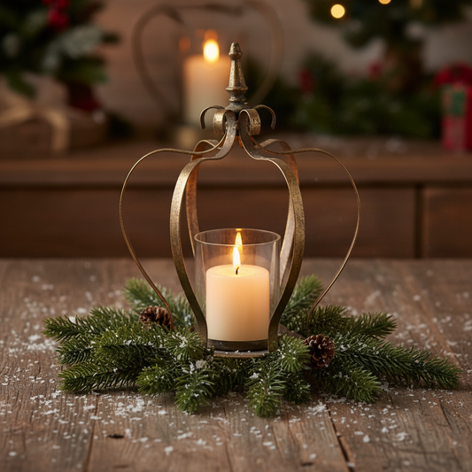 Gold Crown Christmas Tealight Holder