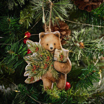 Christmas Metal Bear with Christmas Tree Hanger