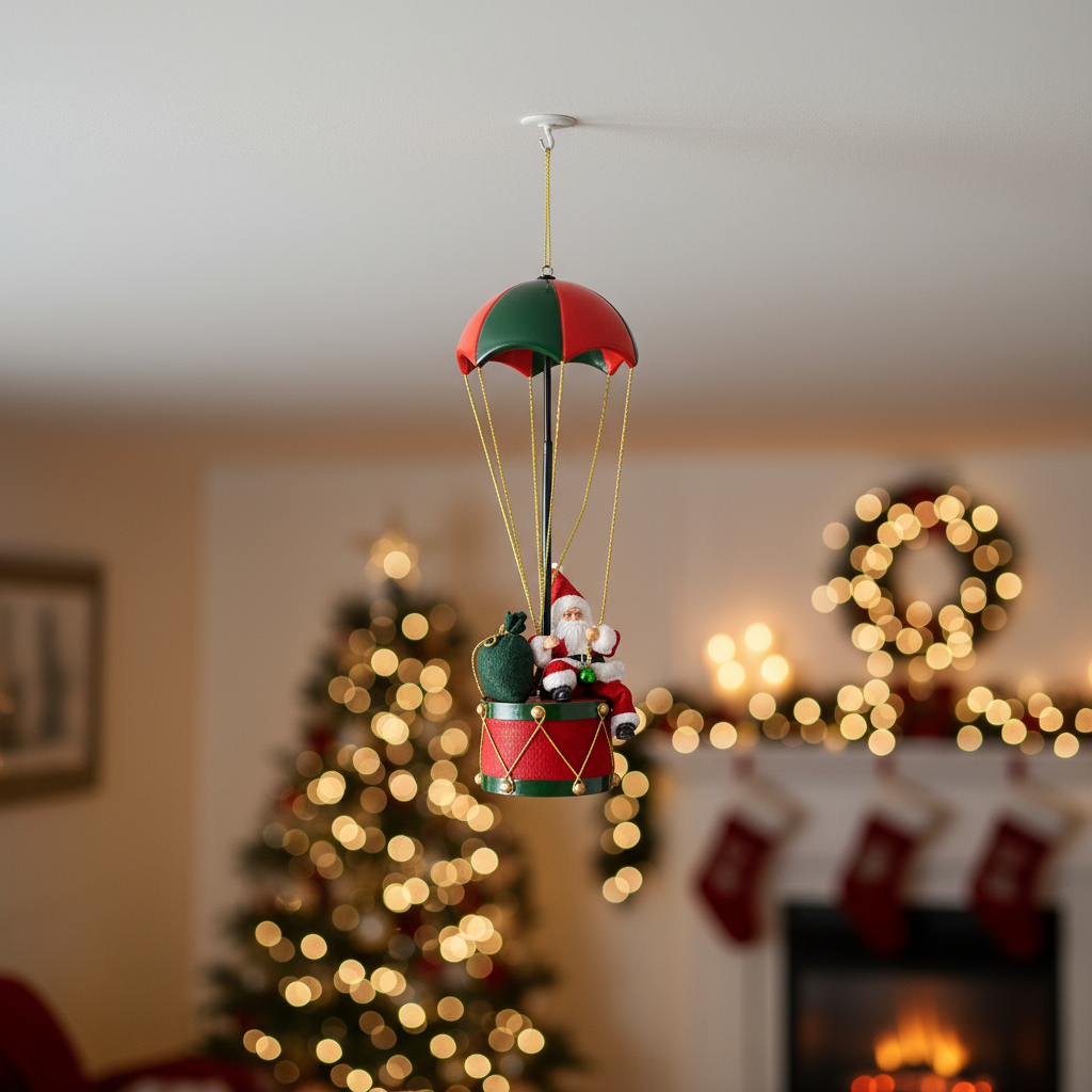 Santa in Hot Air Balloon Christmas Ornament