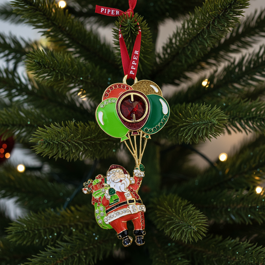 Gem Santa with Balloons Christmas Decoration