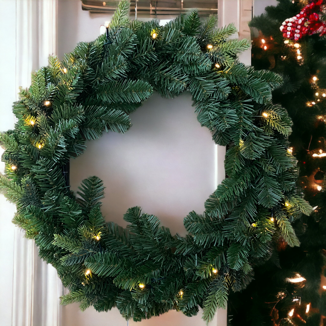 Noma St Moritz Fir Christmas Pre Lit Wreath 60cm