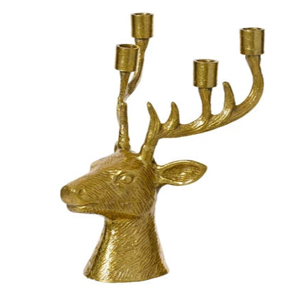 Gold Stag Head Candle Holder 30cm