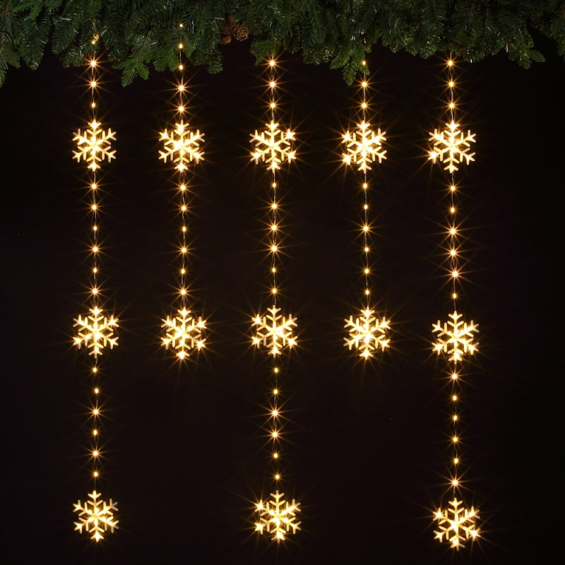 Noma Warm White Snowflake Wire Curtain Light