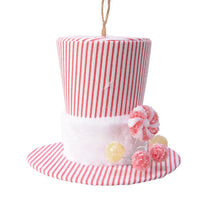 Load image into Gallery viewer, Candy Cane Top Hat Hanging Decoration
