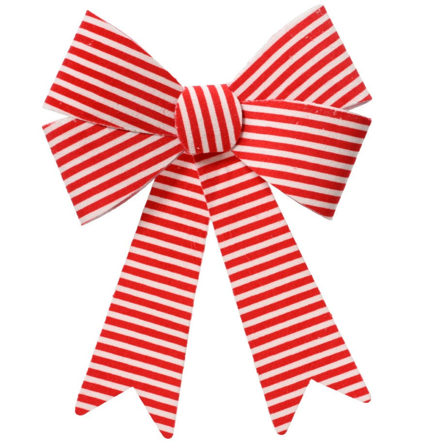 Pack of 5 Red and White Striped Christmas Bows