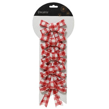 Load image into Gallery viewer, Pack of Red and White Check Bows
