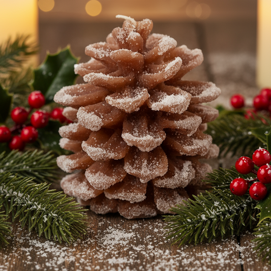 Rustic Brown Pinecone Wax Christmas Candle