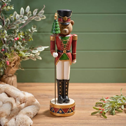 Christmas Standing Bear Nutcracker on Drum Ornament