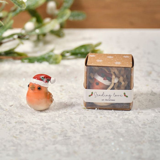 Christmas Tiny World Resin Robin Keepsake Ornament