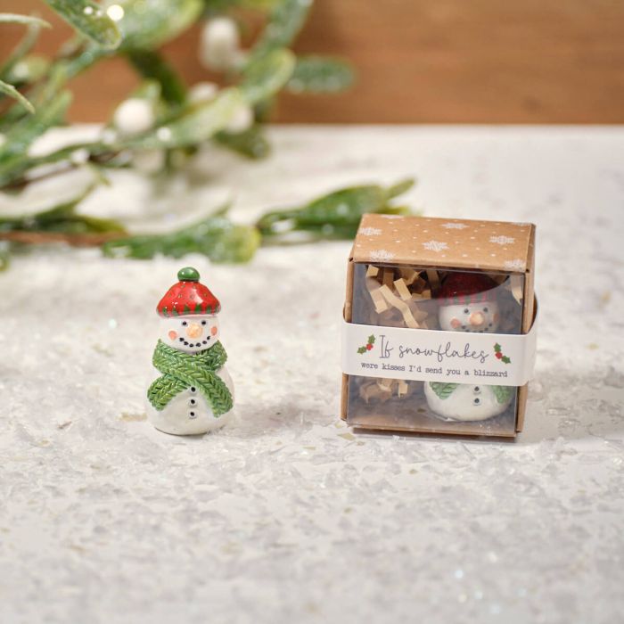 Christmas Tiny World Resin Snowman Keepsake Ornament