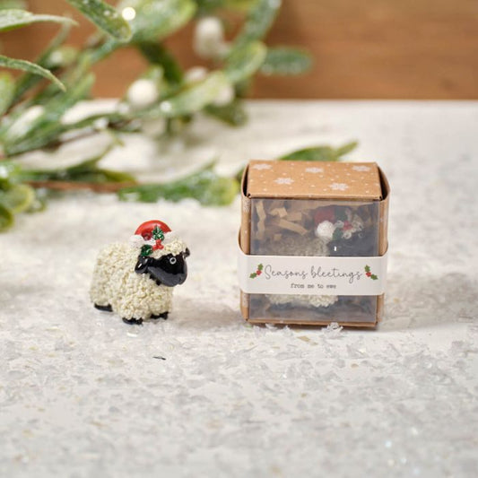 Christmas Tiny World Resin Sheep Keepsake Ornament