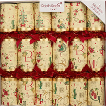 Load image into Gallery viewer, Robin Reed 6 Holiday Time Handmade Christmas Crackers
