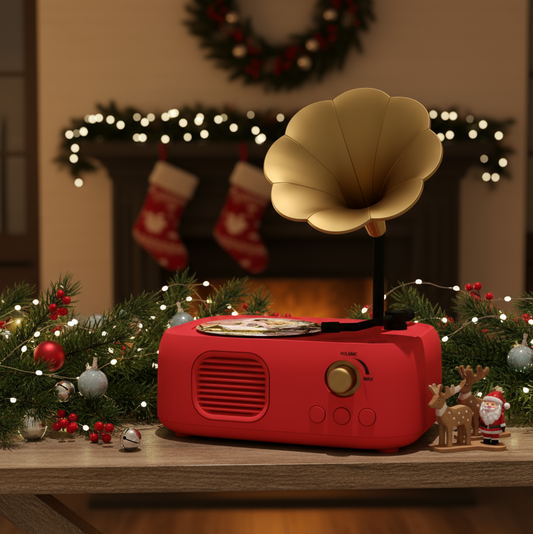 Retro Recordable Advent Gramophone with 24 Mini Discs