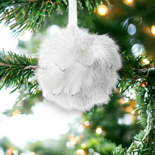 Load image into Gallery viewer, White Fluffy Feather Christmas Bauble
