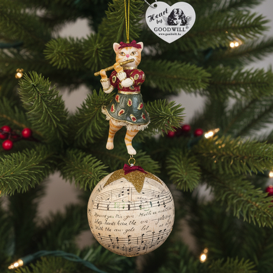 Goodwill Parade Musical Cat Christmas Ornament