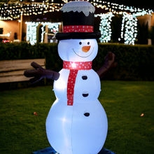 Load image into Gallery viewer, Inflatable 245cm Snowman with Red Scarf and Black Top Hat
