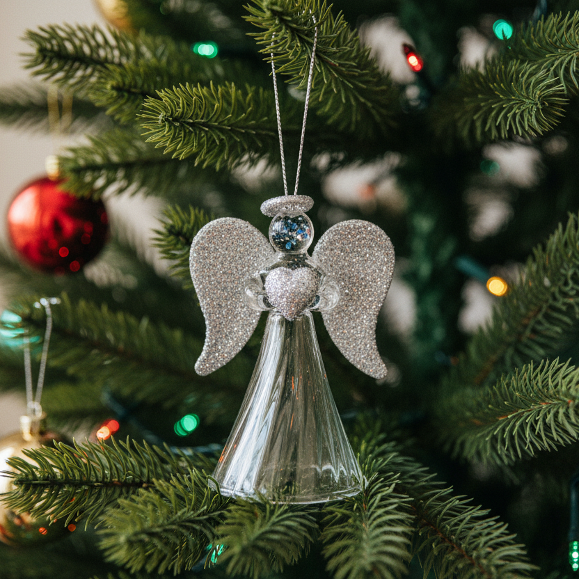 Hanging Glass Angel Christmas Tree Decoration