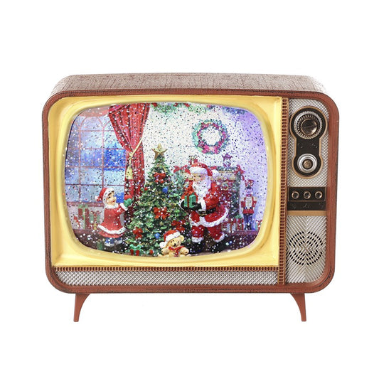 Santa Scene Tv Water Spinner Lantern