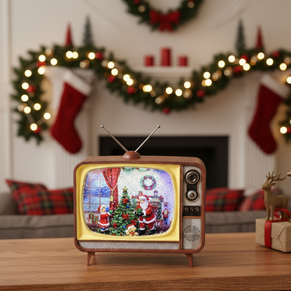 Santa Scene Tv Water Spinner Christmas Lantern