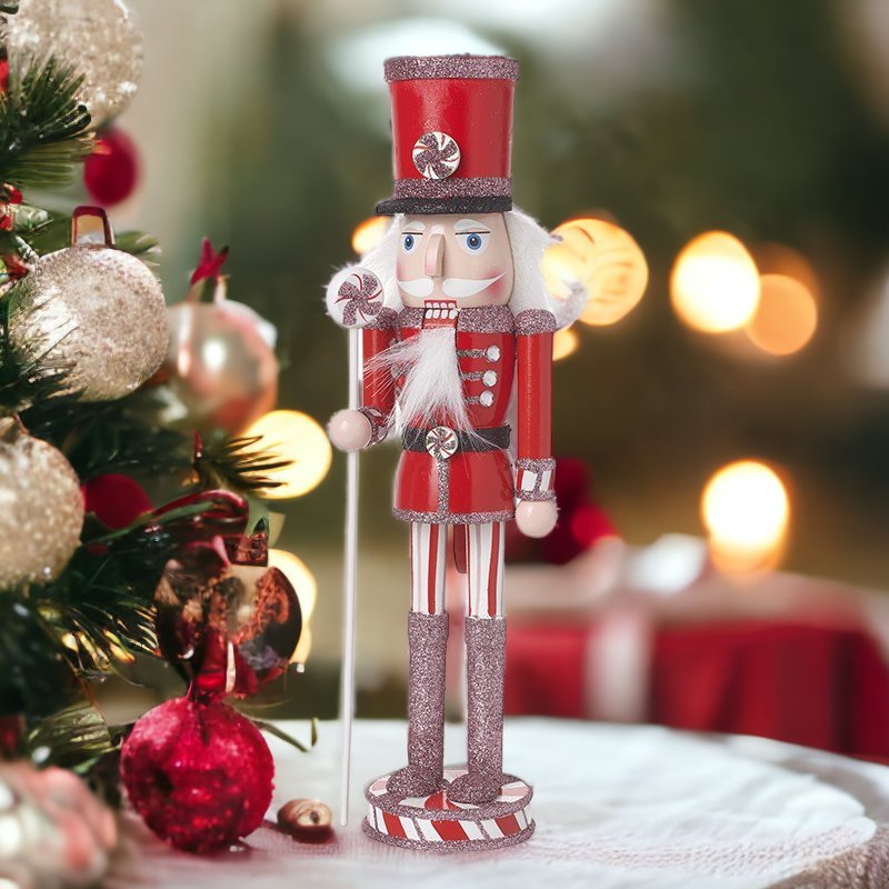 Christmas Candy Cane Nutcracker Soldier