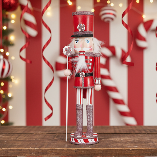 Christmas Candy Cane Nutcracker Soldier