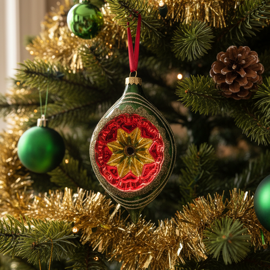 Green Olive Shape Glass Hanging Decoration