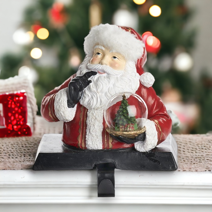 Goodwill Santa with Snow Globe Stocking Hanger