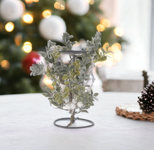 Load image into Gallery viewer, White Berry Foliage Christmas Candle Holder

