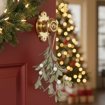 Hanging Christmas Mistletoe Bunch Decoration