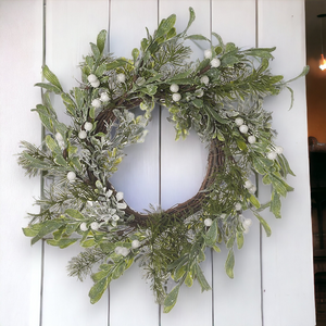 Frosted Mistletoe Festive Wreath