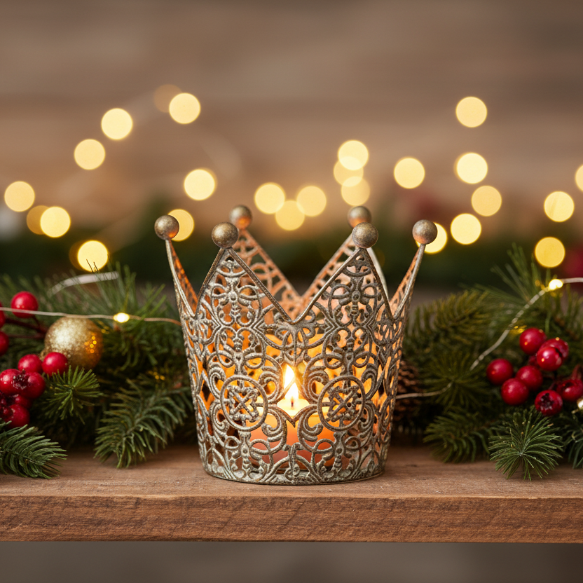 Decorative Metal Christmas Crown Decoration