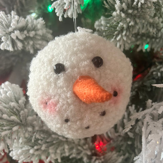 Wool Snowman ornament hanging 
