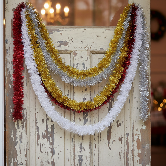 200cm x 7.5cm Fine Christmas Tinsel